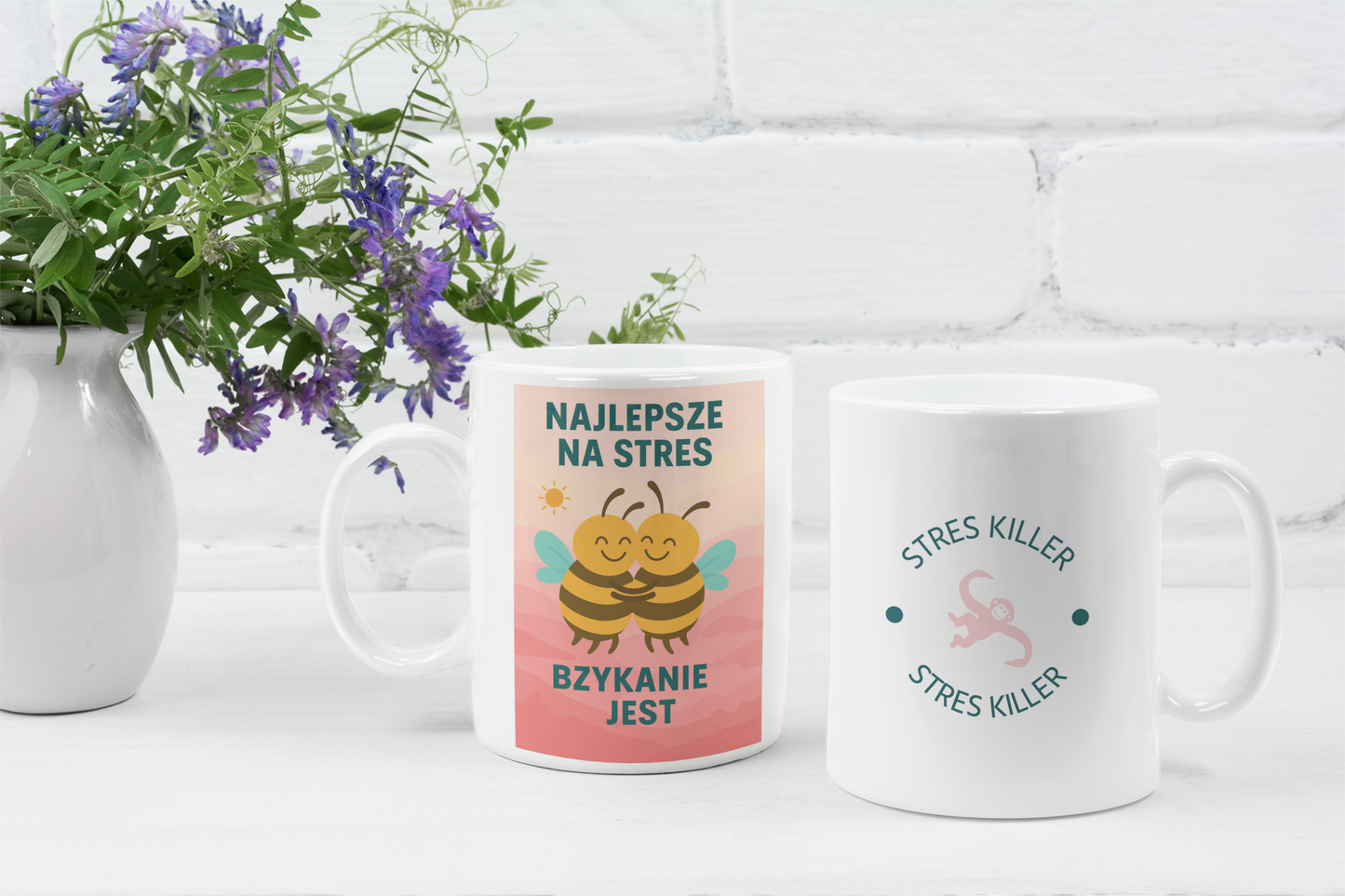 "Najlepsze na stres bzykanie jest" Kubek ceramiczny 325ml