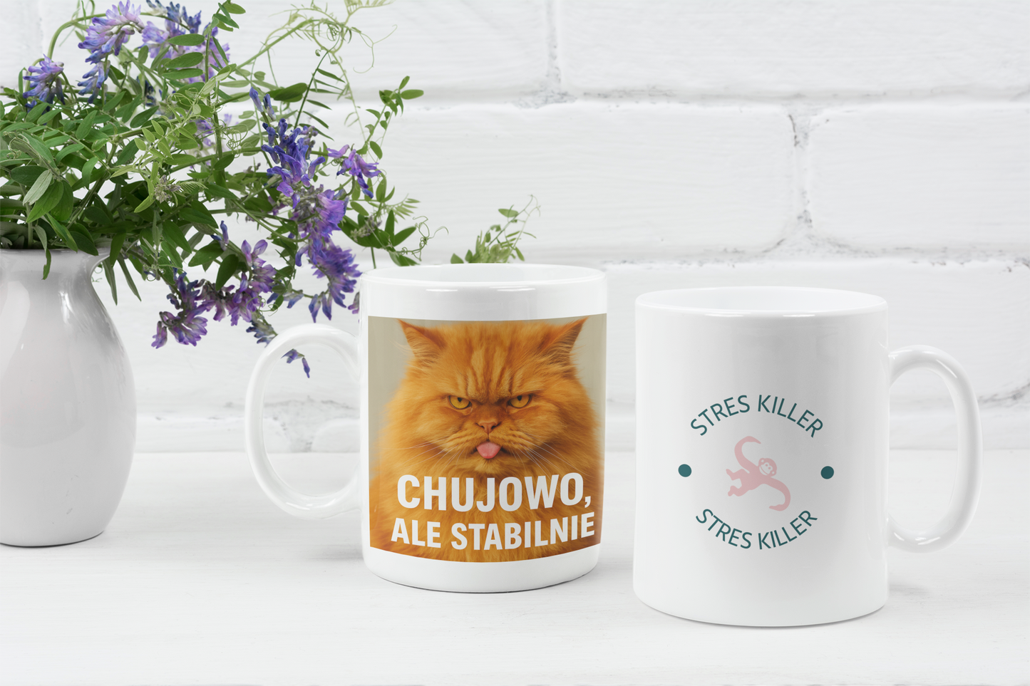 "Chujowo ale stabilnie" Kubek ceramiczny 325 ml